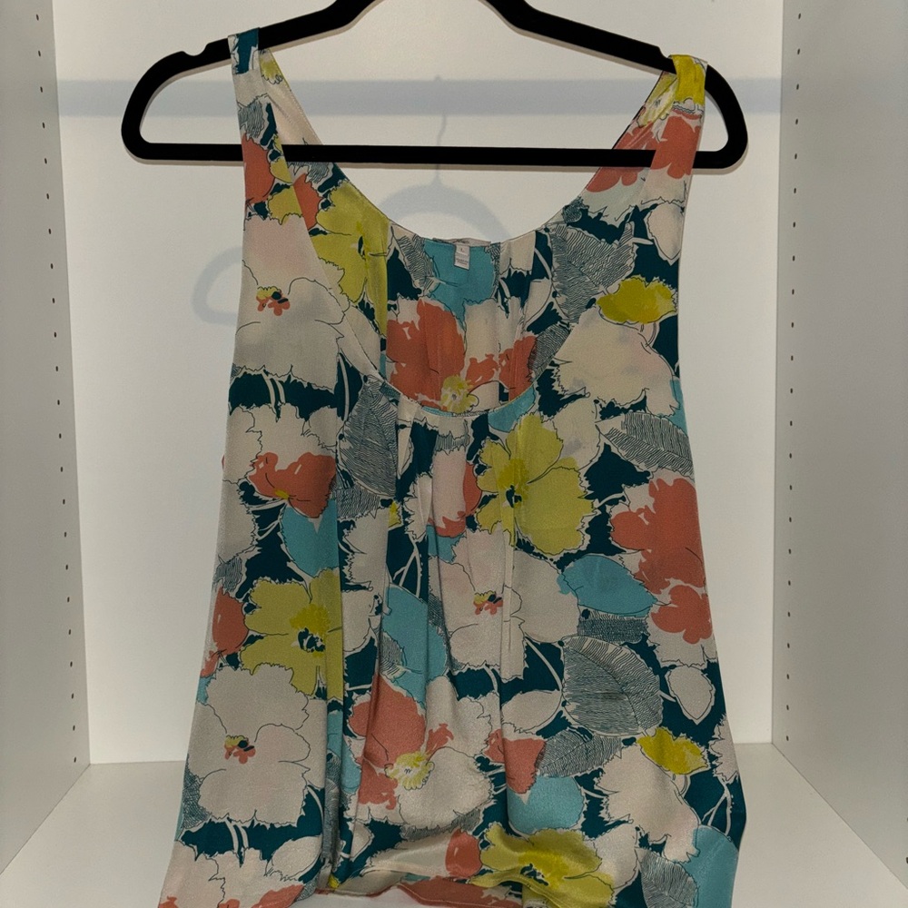 Joie Floral Silk Tank Top - Multicolor